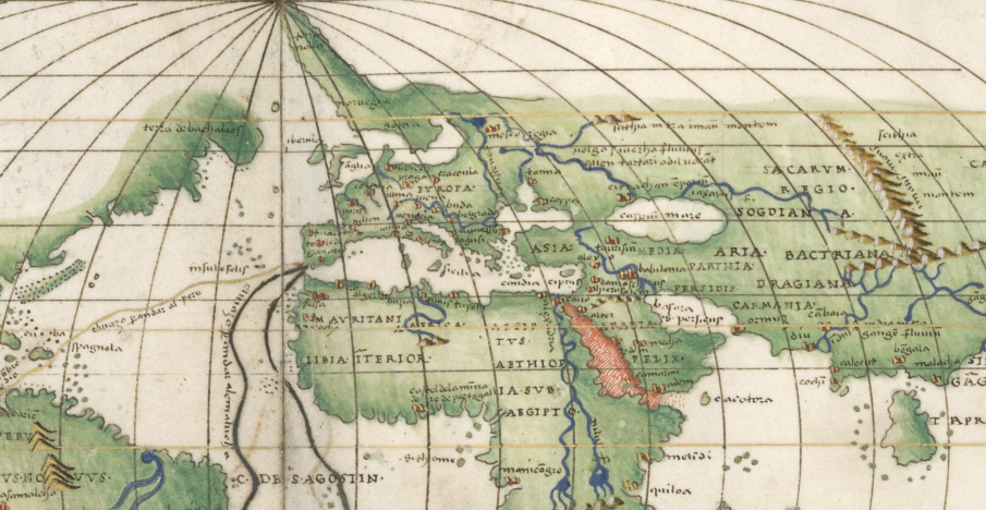 Ill. 15a. Map from Atlas by Battista Agnese, c. 1544