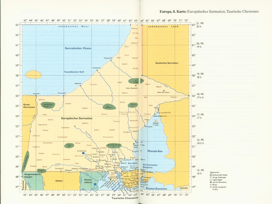 Ill. 3. Map of European Sarmatia after Ptolemy