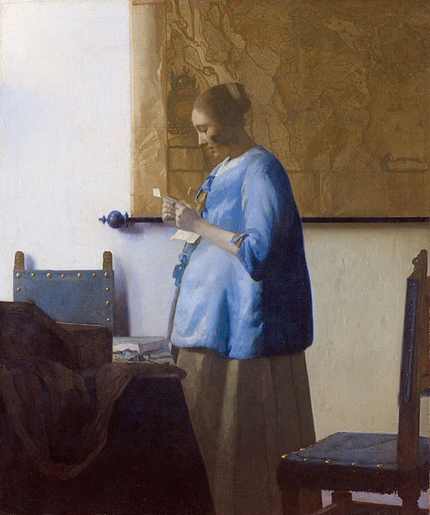 Рис. 2. Ян Вермеер «Дама в голубом, читающая письмо»